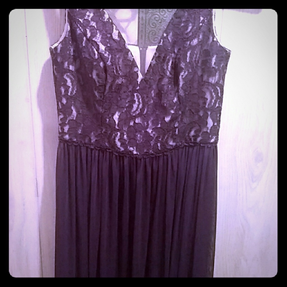 David's bridal illusion size 6 plum bridesmaids